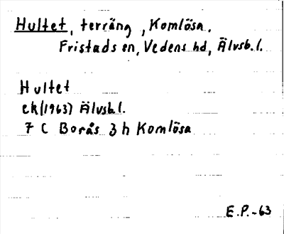 Bild på arkivkortet för arkivposten Hultet