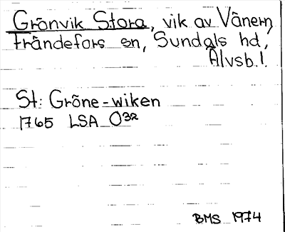 Bild på arkivkortet för arkivposten Grönvik, Stora
