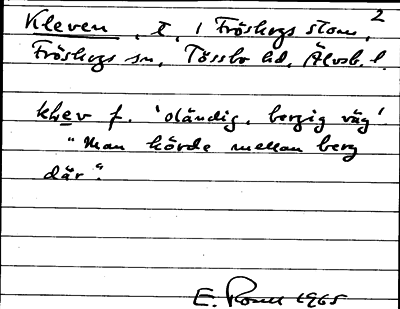 Bild på arkivkortet för arkivposten Kleven