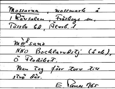 Bild på arkivkortet för arkivposten Mossarna