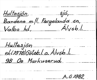 Bild på arkivkortet för arkivposten Hultesjön