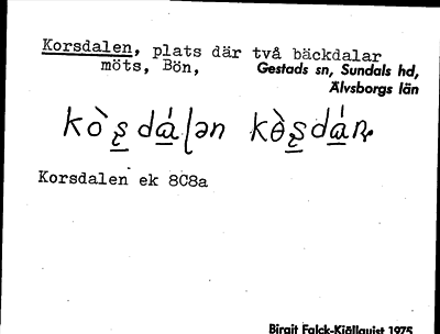 Bild på arkivkortet för arkivposten Korsdalen