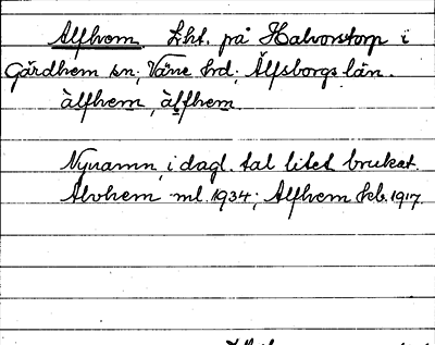 Bild på arkivkortet för arkivposten Alfhem