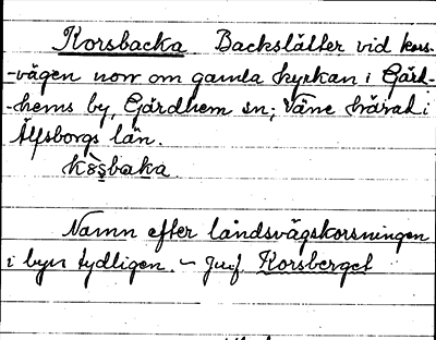Bild på arkivkortet för arkivposten Korsbacka