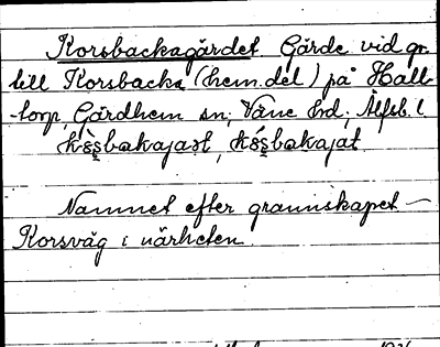 Bild på arkivkortet för arkivposten Korsbackagärdet