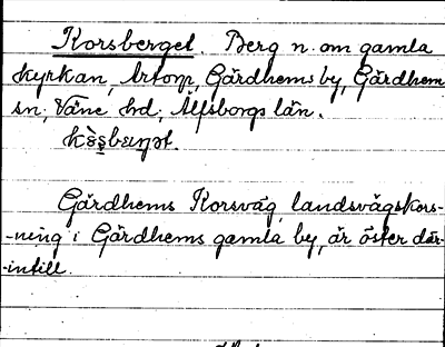 Bild på arkivkortet för arkivposten Korsberget