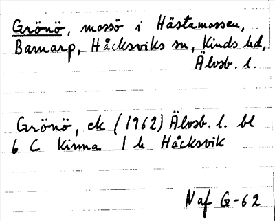 Bild på arkivkortet för arkivposten Grönö