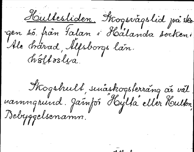 Bild på arkivkortet för arkivposten Hultesliden