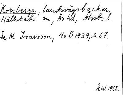 Bild på arkivkortet för arkivposten Korsberga