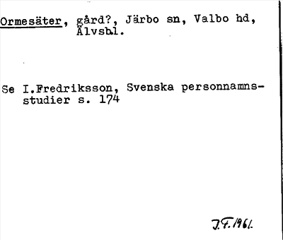Bild på arkivkortet för arkivposten Ormesäter