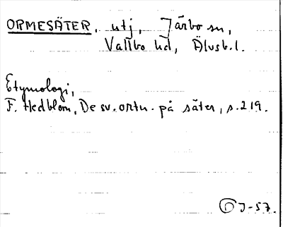 Bild på arkivkortet för arkivposten Ormesäter