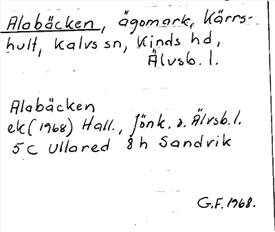 Bild på arkivkortet för arkivposten Alabäcken