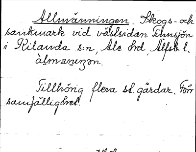 Bild på arkivkortet för arkivposten Allmänningen