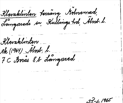 Bild på arkivkortet för arkivposten Klevaklinten