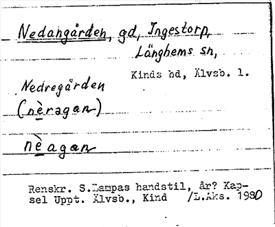 Bild på arkivkortet för arkivposten Nedangården