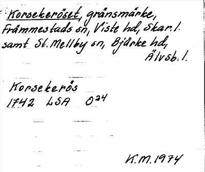 Bild på arkivkortet för arkivposten Korsekeröset