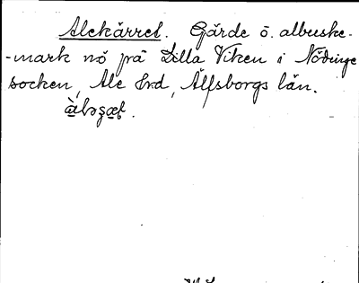 Bild på arkivkortet för arkivposten Alekärret