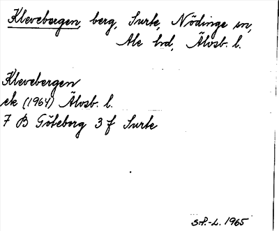 Bild på arkivkortet för arkivposten Klevebergen