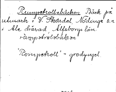 Bild på arkivkortet för arkivposten Rumpetrollebäcken