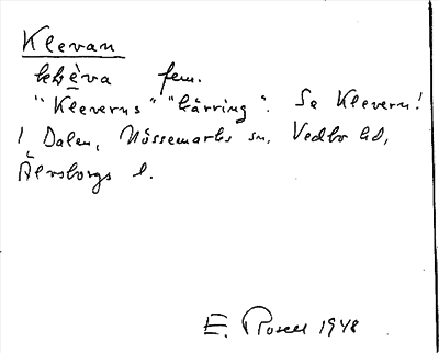 Bild på arkivkortet för arkivposten Klevan