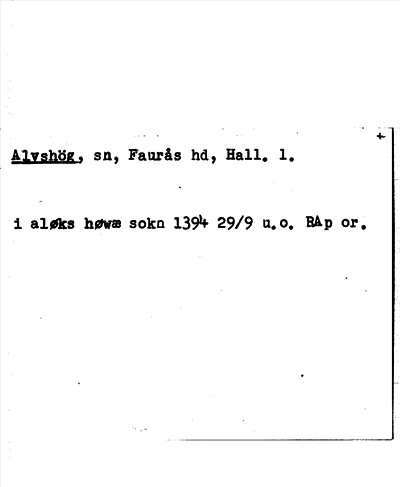 Bild på arkivkortet för arkivposten Alvshög