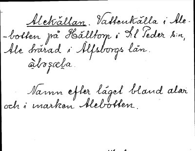 Bild på arkivkortet för arkivposten Alekällan
