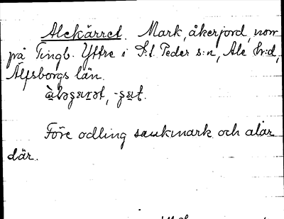 Bild på arkivkortet för arkivposten Alekärret