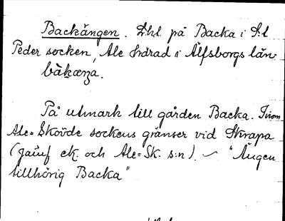 Bild på arkivkortet för arkivposten Backängen