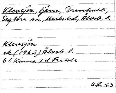 Bild på arkivkortet för arkivposten Klevsjön