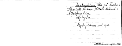 Bild på arkivkortet för arkivposten Alphyddan