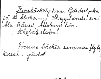 Bild på arkivkortet för arkivposten Korsbäckelyckan