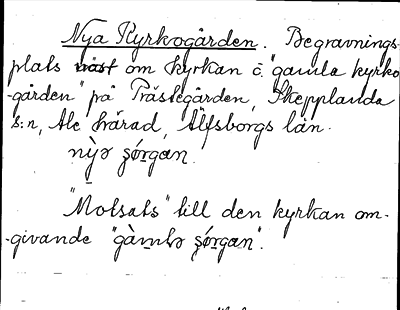 Bild på arkivkortet för arkivposten Nya Kyrkogården