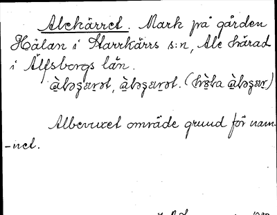 Bild på arkivkortet för arkivposten Alekärret