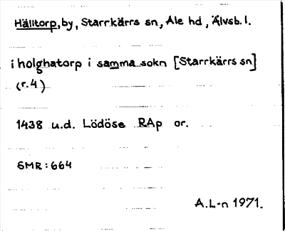 Bild på arkivkortet för arkivposten Hälltorp