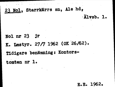 Bild på arkivkortet för arkivposten Nol