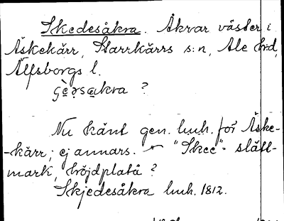 Bild på arkivkortet för arkivposten Skedesåkra