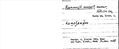 Bild på arkivkortet för arkivposten Kammarjö mossar?