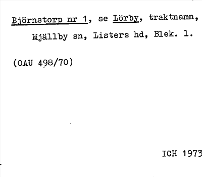 Bild på arkivkortet för arkivposten Björnstorp, se Lörby