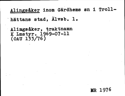 Bild på arkivkortet för arkivposten Alingsåker