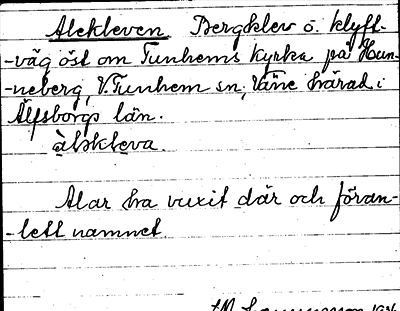 Bild på arkivkortet för arkivposten Alekleven
