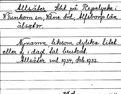 Bild på arkivkortet för arkivposten Allsäter