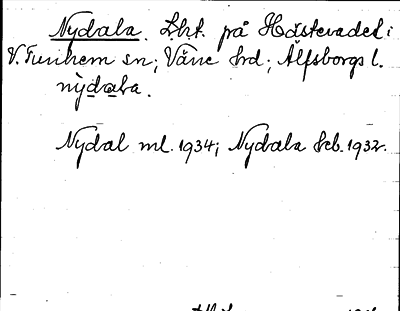 Bild på arkivkortet för arkivposten Nydala