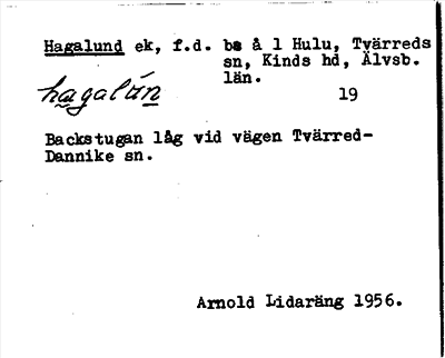 Bild på arkivkortet för arkivposten Hagalund