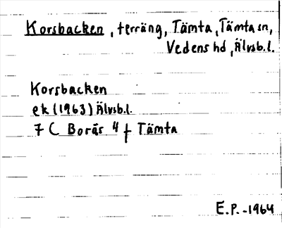 Bild på arkivkortet för arkivposten Korsbacken