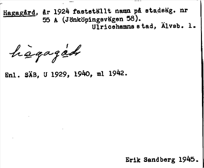 Bild på arkivkortet för arkivposten Hagagård