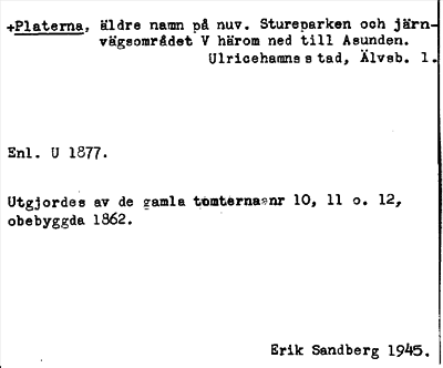 Bild på arkivkortet för arkivposten +Platerna
