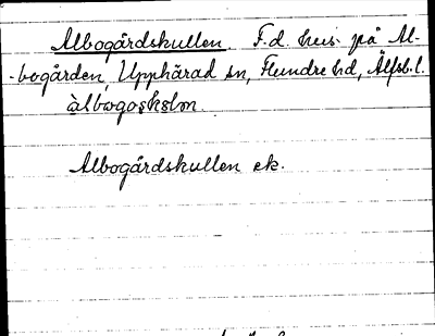 Bild på arkivkortet för arkivposten Albogårdskullen