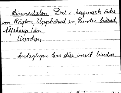Bild på arkivkortet för arkivposten Linnedalen