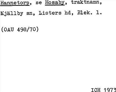 Bild på arkivkortet för arkivposten Hannetorp