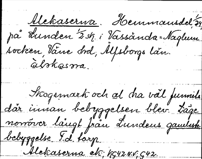 Bild på arkivkortet för arkivposten Alekaserna